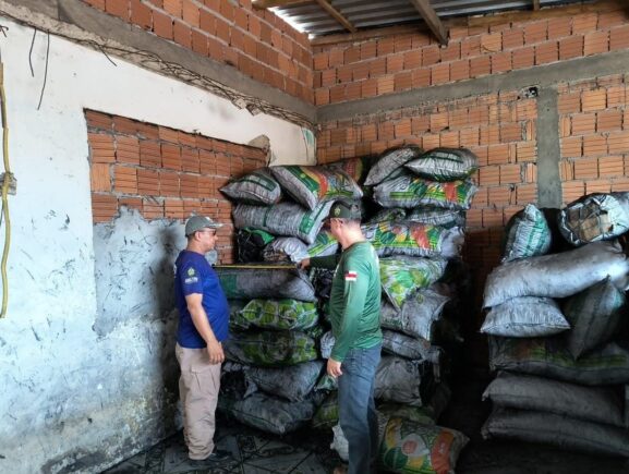 Operação do Ipaam apreende 524 sacas de carvão vegetal irregular em Itacoatiara